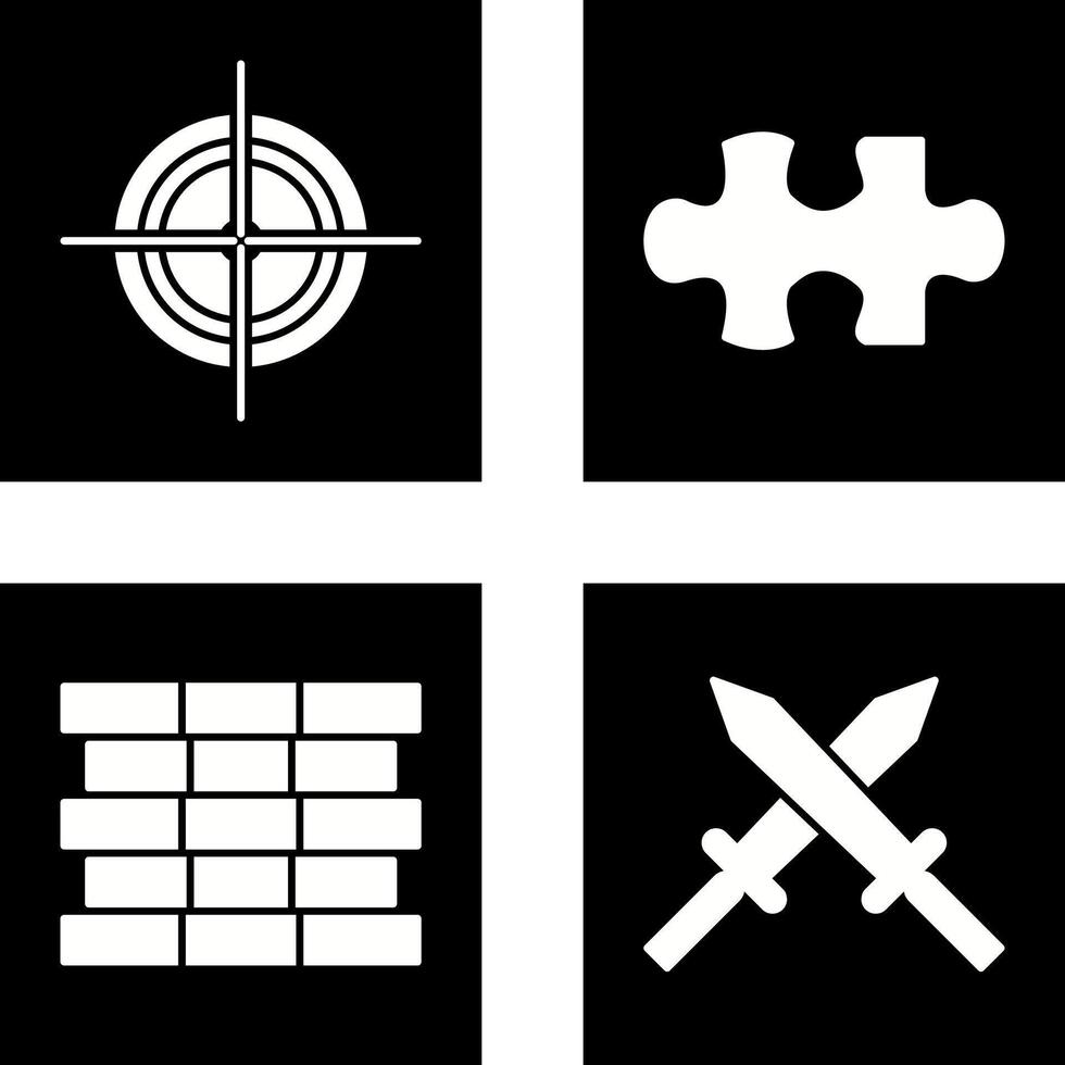 Target and Puzzle Piece Icon vector