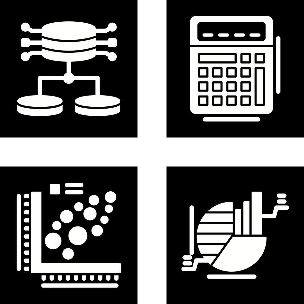Structured Data and Calculator Icon vector