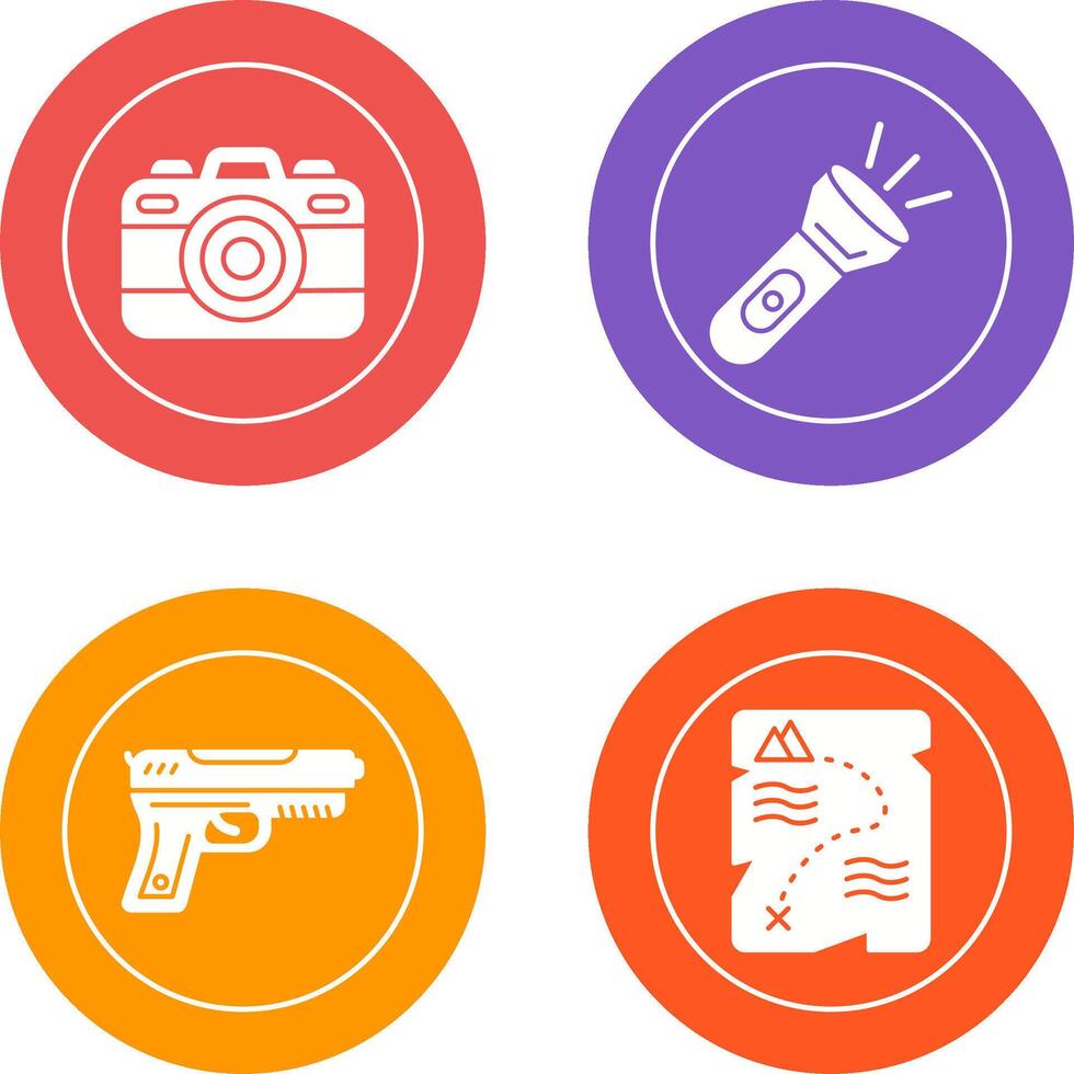 Camera and Flash Light Icon vector