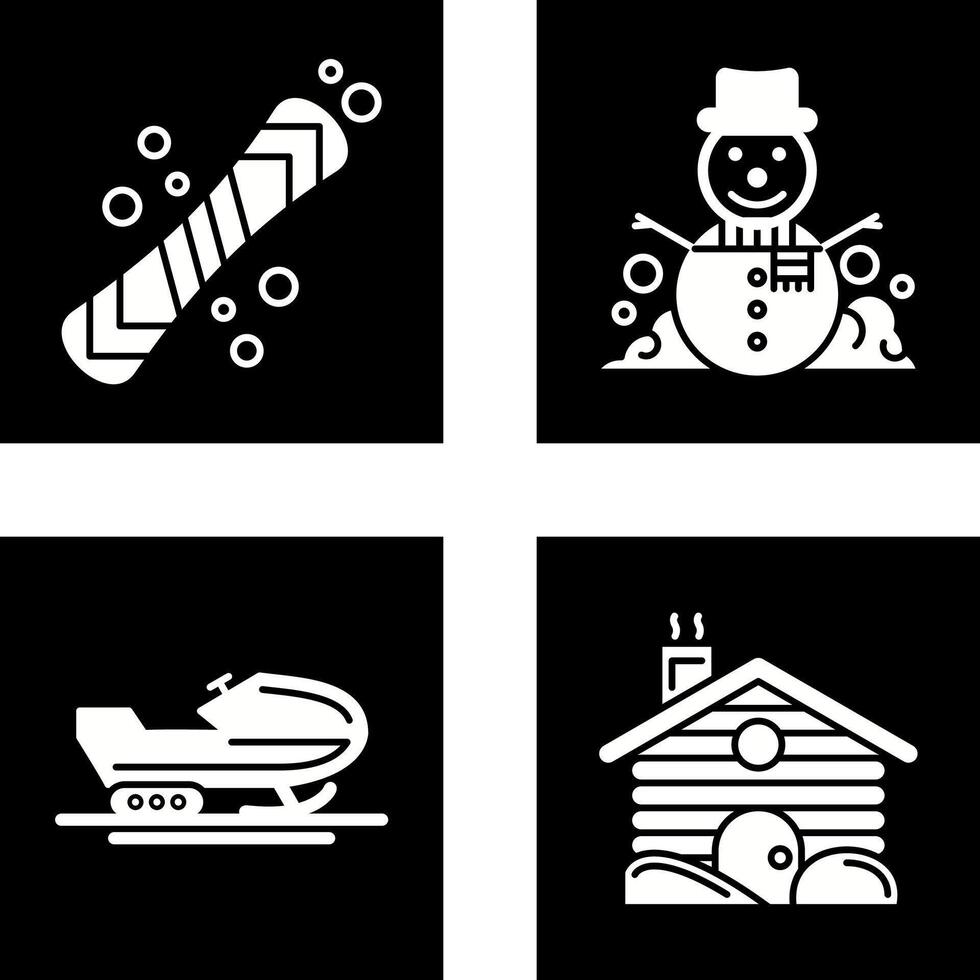 Snowboard and Snowman Icon vector
