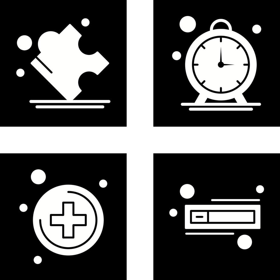 Puzzle and Stop Watch Icon vector