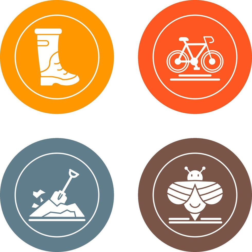 Rain Boots and Cycling Icon vector