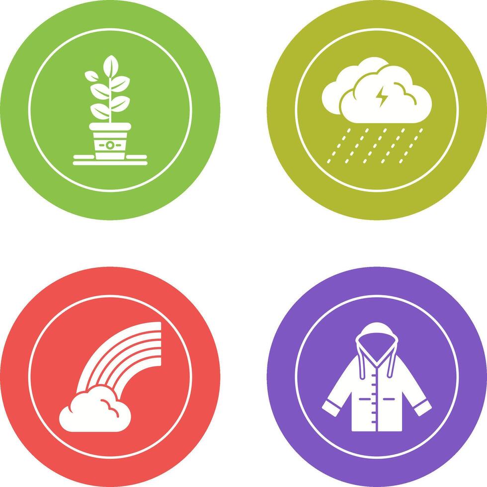 Planting and Rainy Day Icon vector