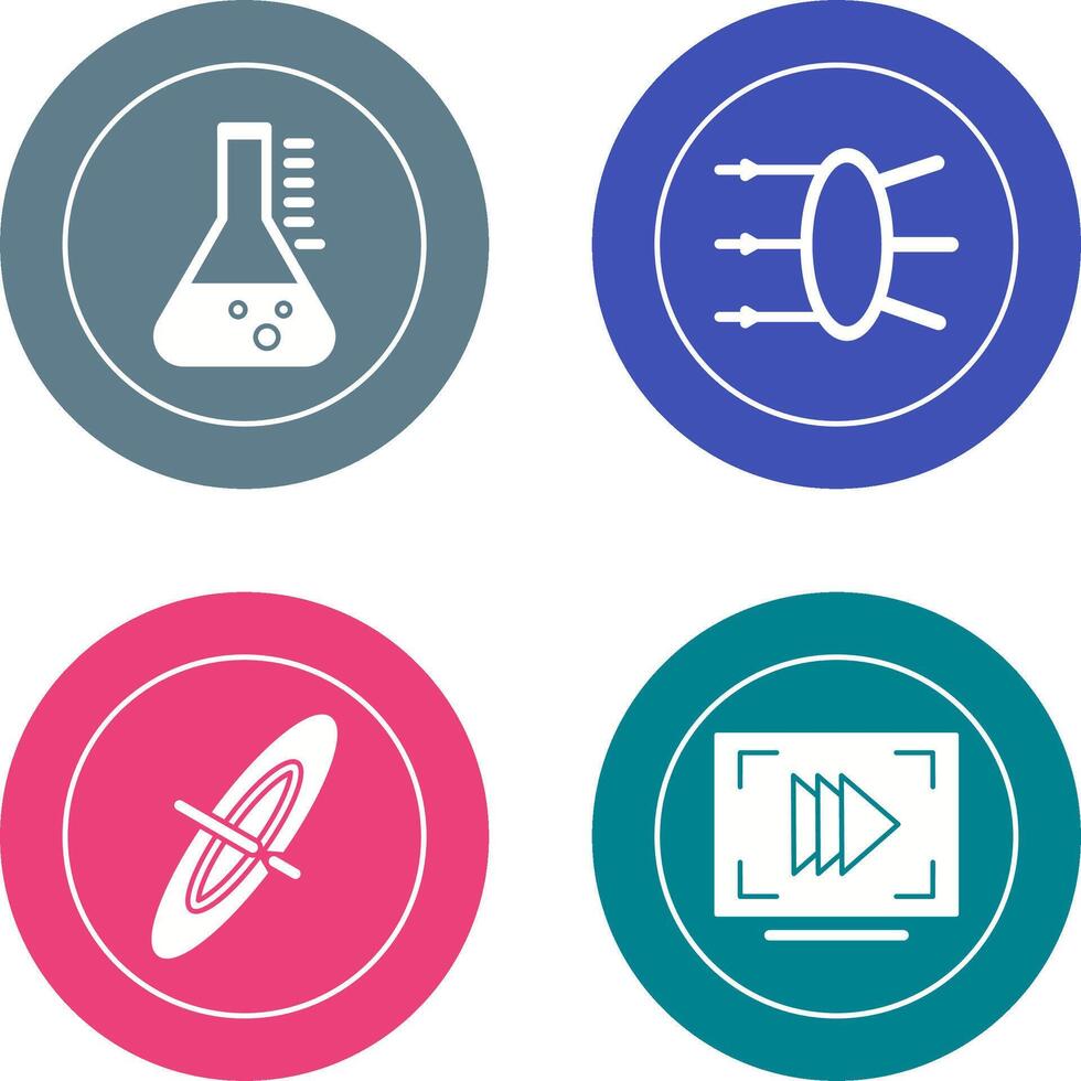 Refraction and beaker Icon vector