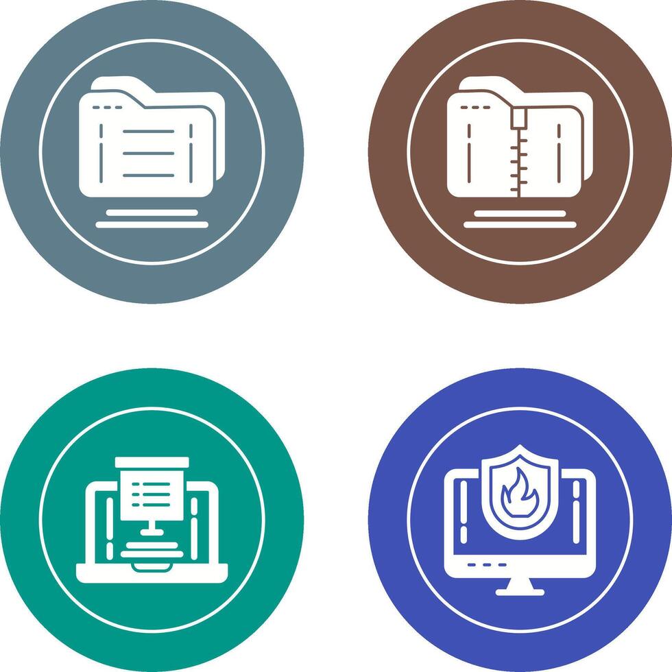 Folder and Compressed Icon vector