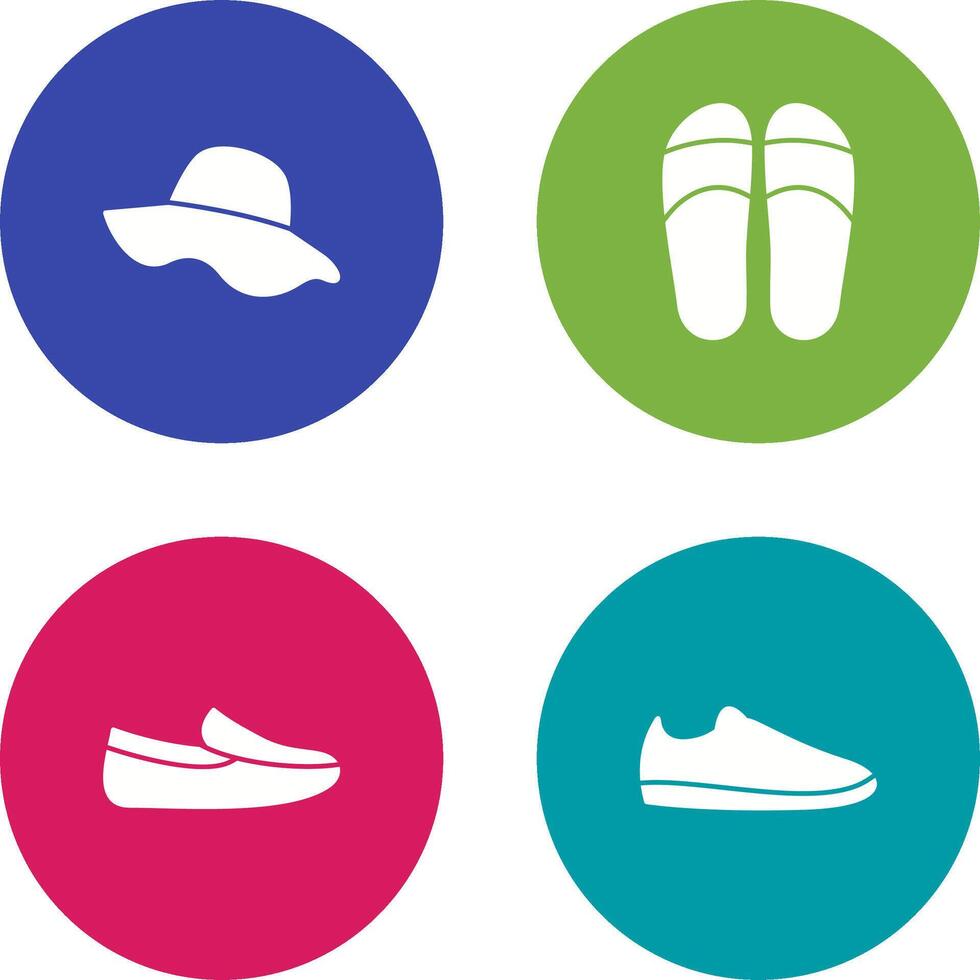 sombrero y zapatillas icono vector