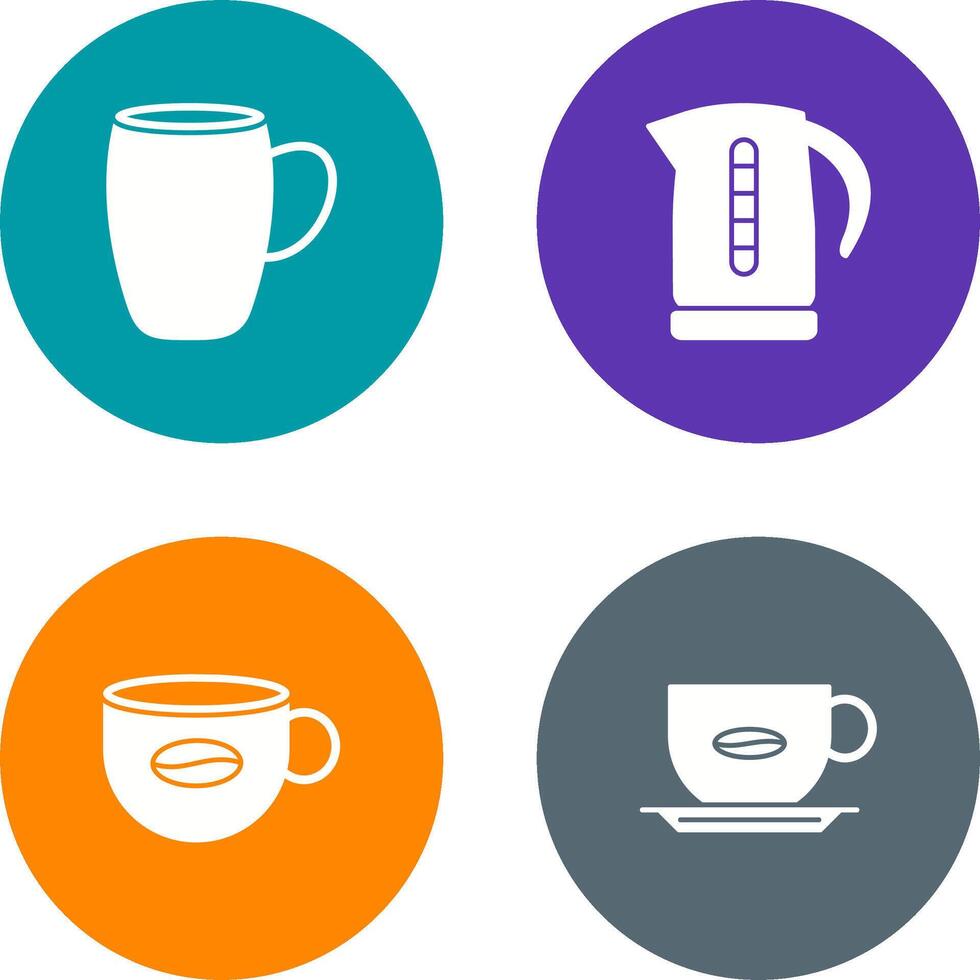 mug and kettle Icon vector