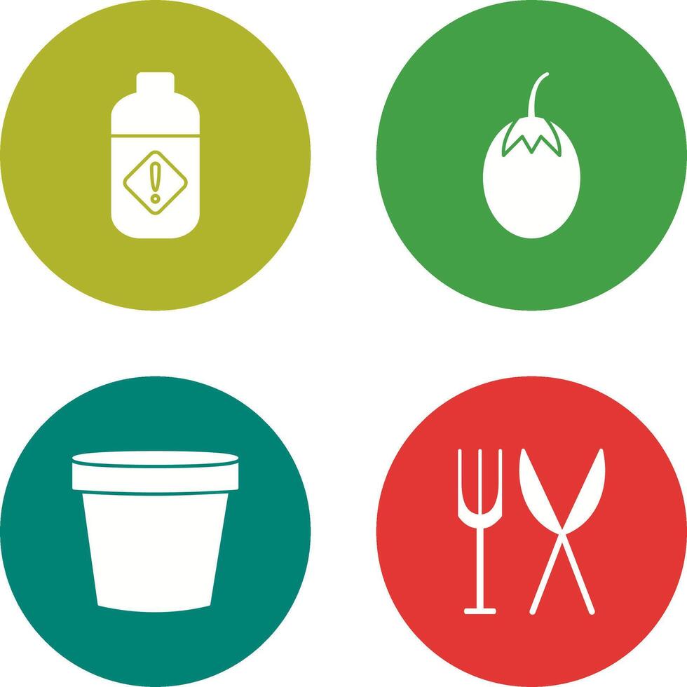 Vegetable plant and Pesticide Icon vector