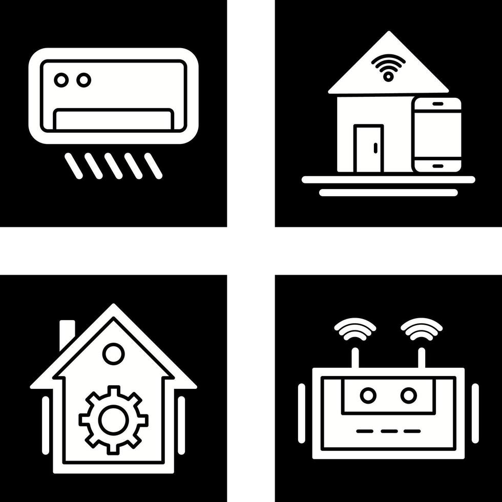 Air Conditioner and Home Automation Icon vector