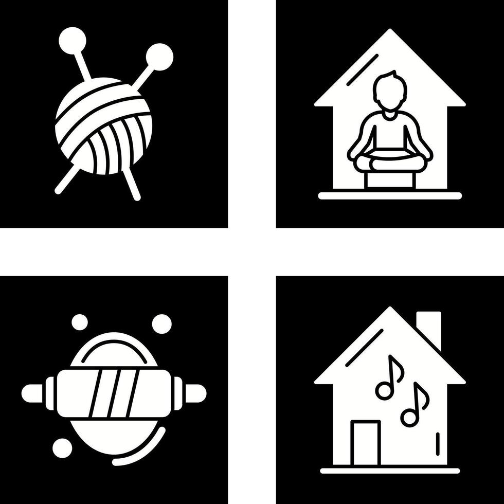 Knitting and Yoga At home Icon vector