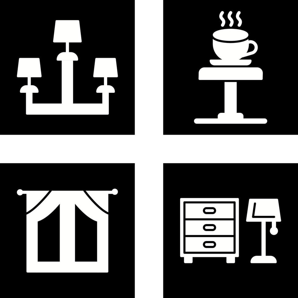 Lamp and Coffee Table Icon vector
