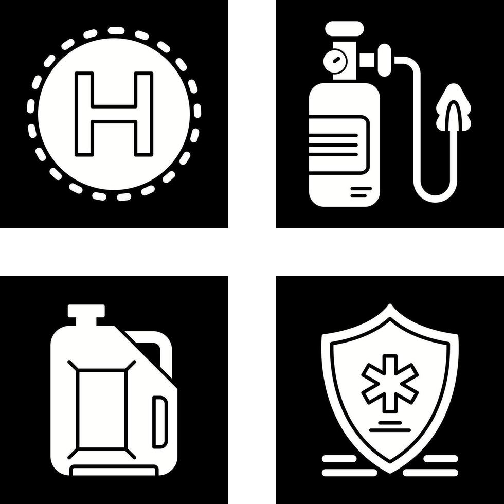 Helipad and Oxygen Icon vector