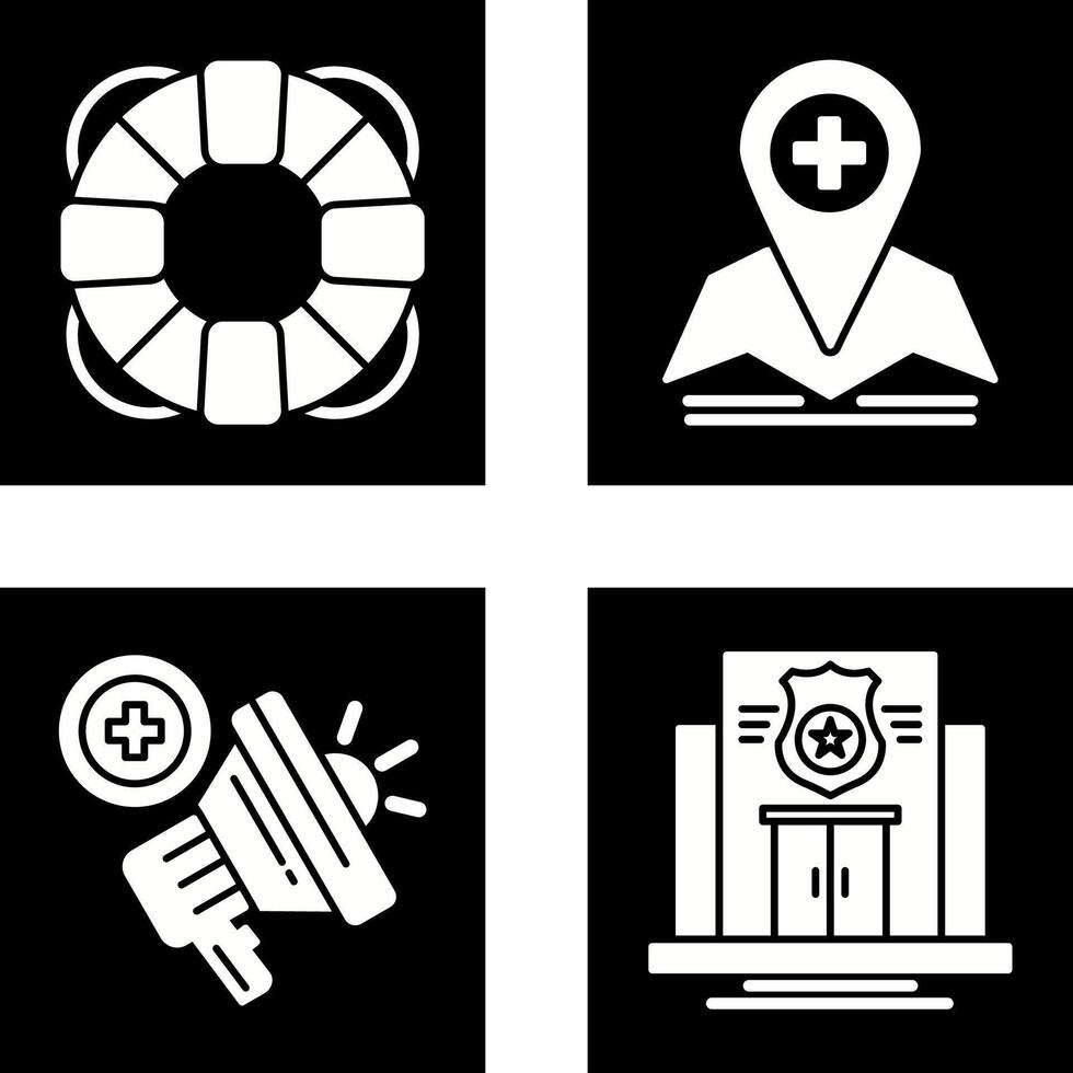 Lifesaver and Location Icon vector