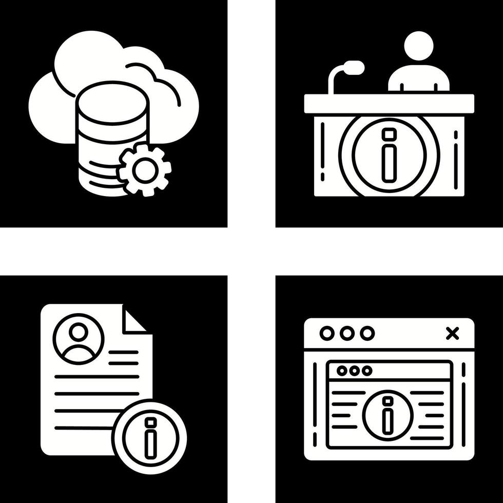 nube datos y información escritorio icono vector