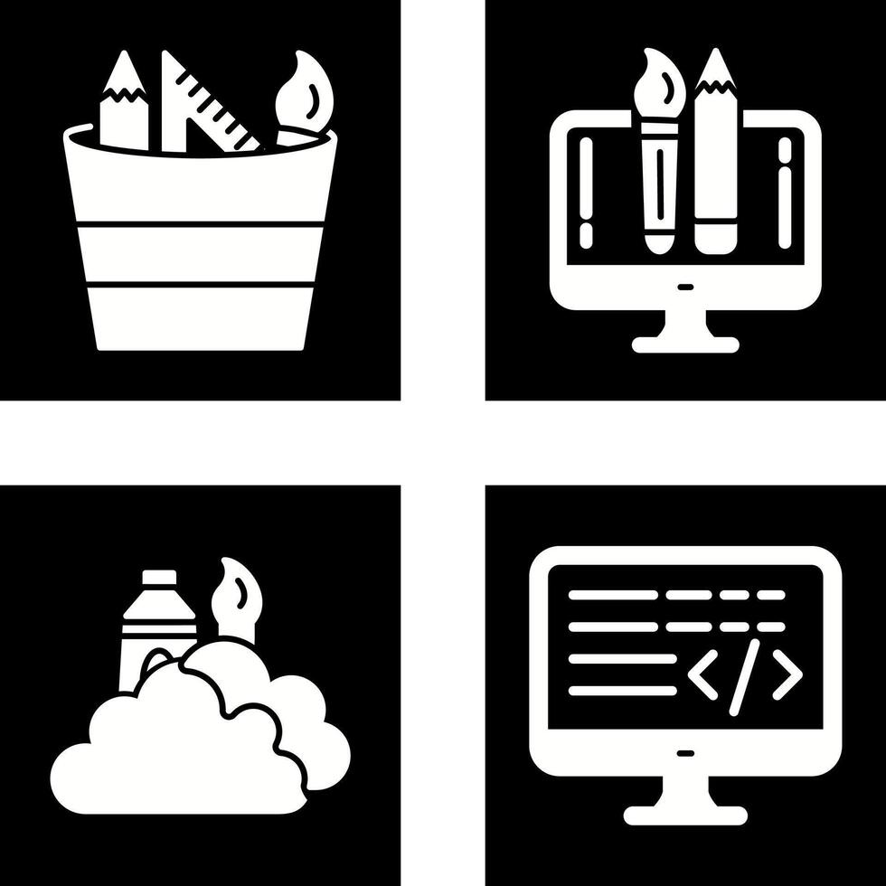 graphic tools and creative design Icon vector