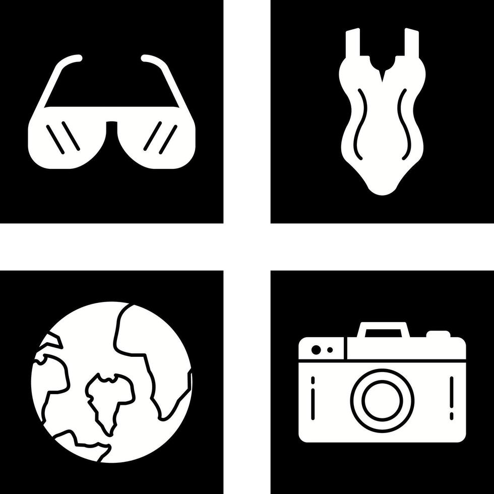 Dom lentes y nadar icono vector