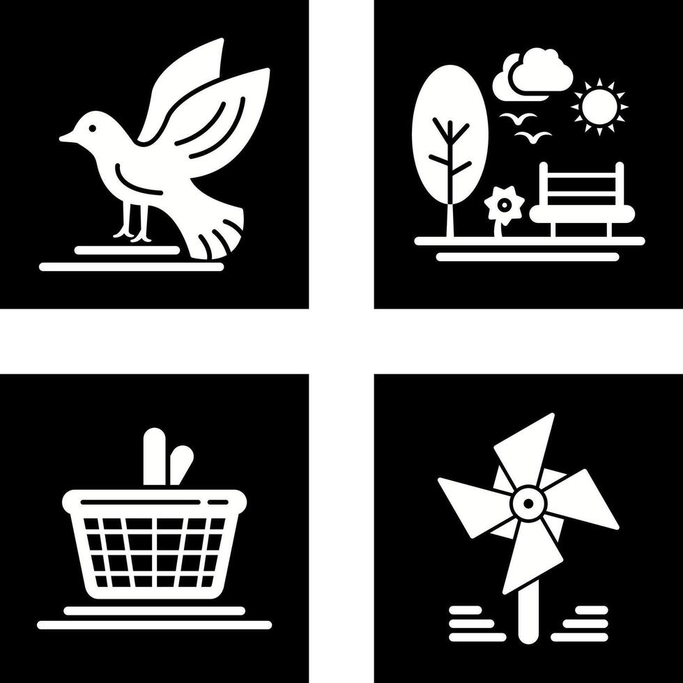 Parking and Bird Icon vector