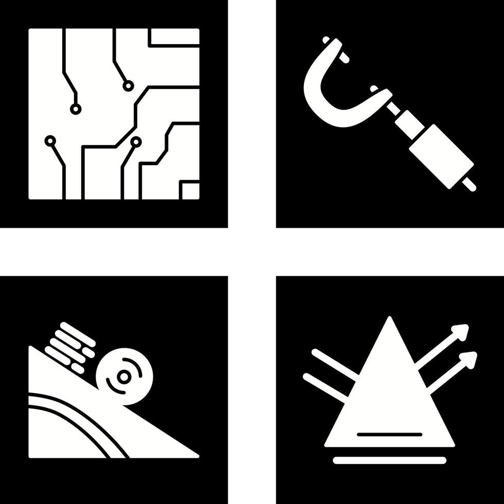 Electrical circuit and Micrometer Icon vector