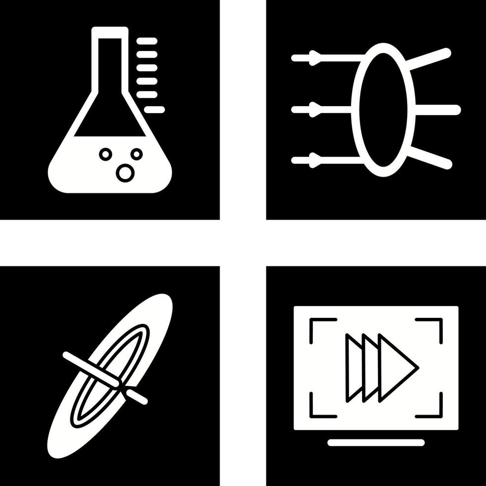 Refraction and beaker Icon vector