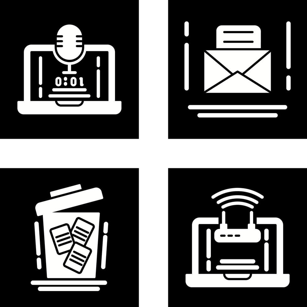 Voice Recorder and Email Icon vector