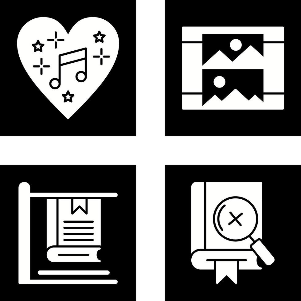 música y galería icono vector