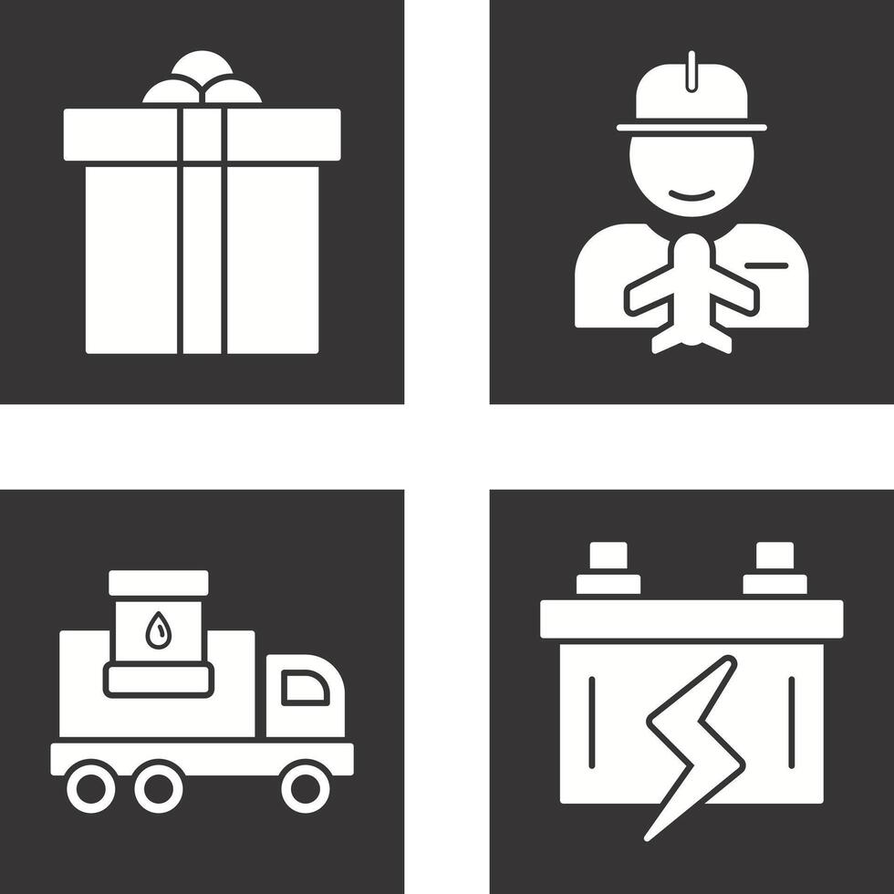 Gift Box and Worker Icon vector