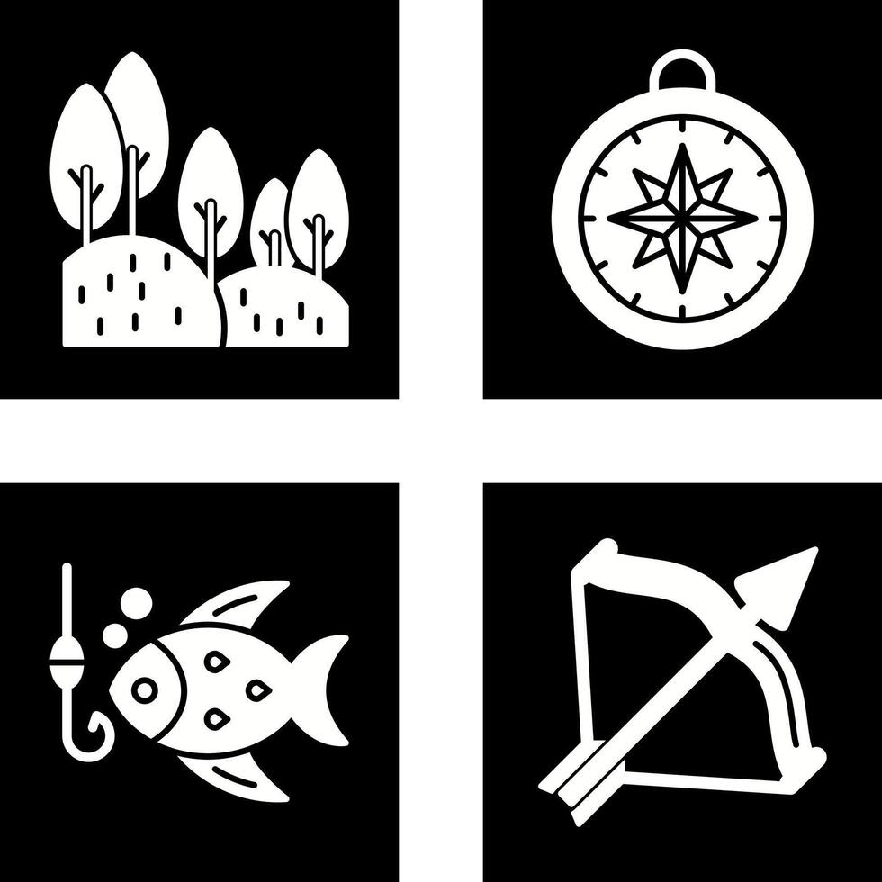 Forest and Compass Icon vector