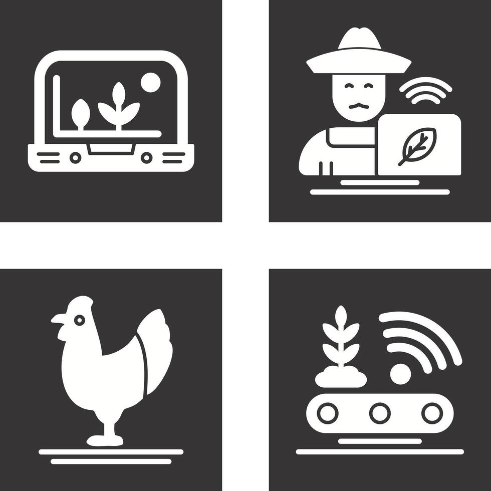 Smart Farm and Farmer Icon vector