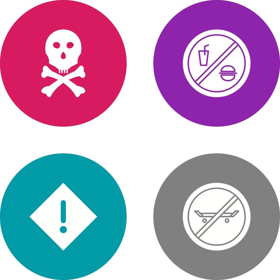 death sign and no foods or drink Icon vector