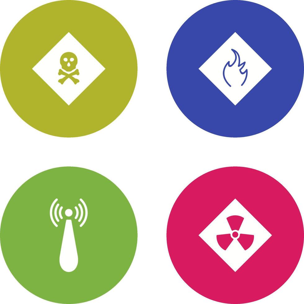 poisonous gas and Danger of flame Icon vector