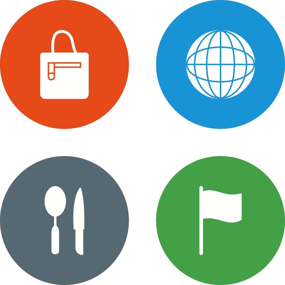 handbag and globe Icon vector