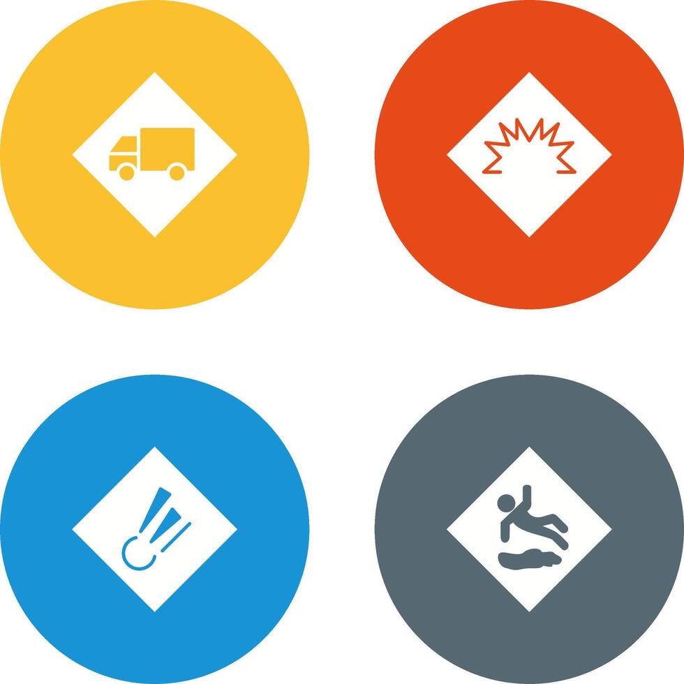 dangerous vehicle and danger of welding Icon vector
