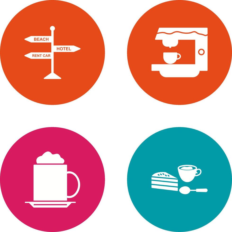 signboard and coffe machine Icon vector