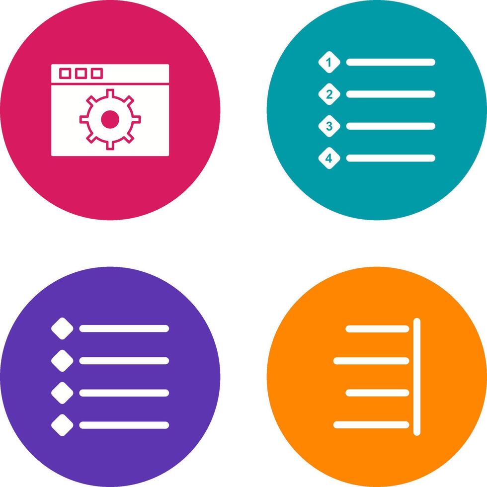 settings and numbered lists Icon vector