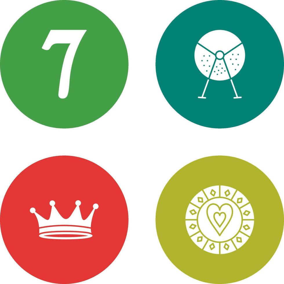 number sevens and lottery machine Icon vector