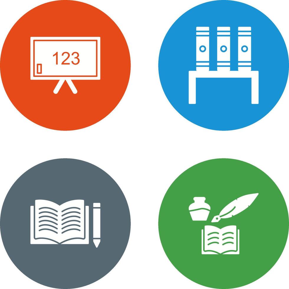 Classroom Board and Bookstand Icon vector