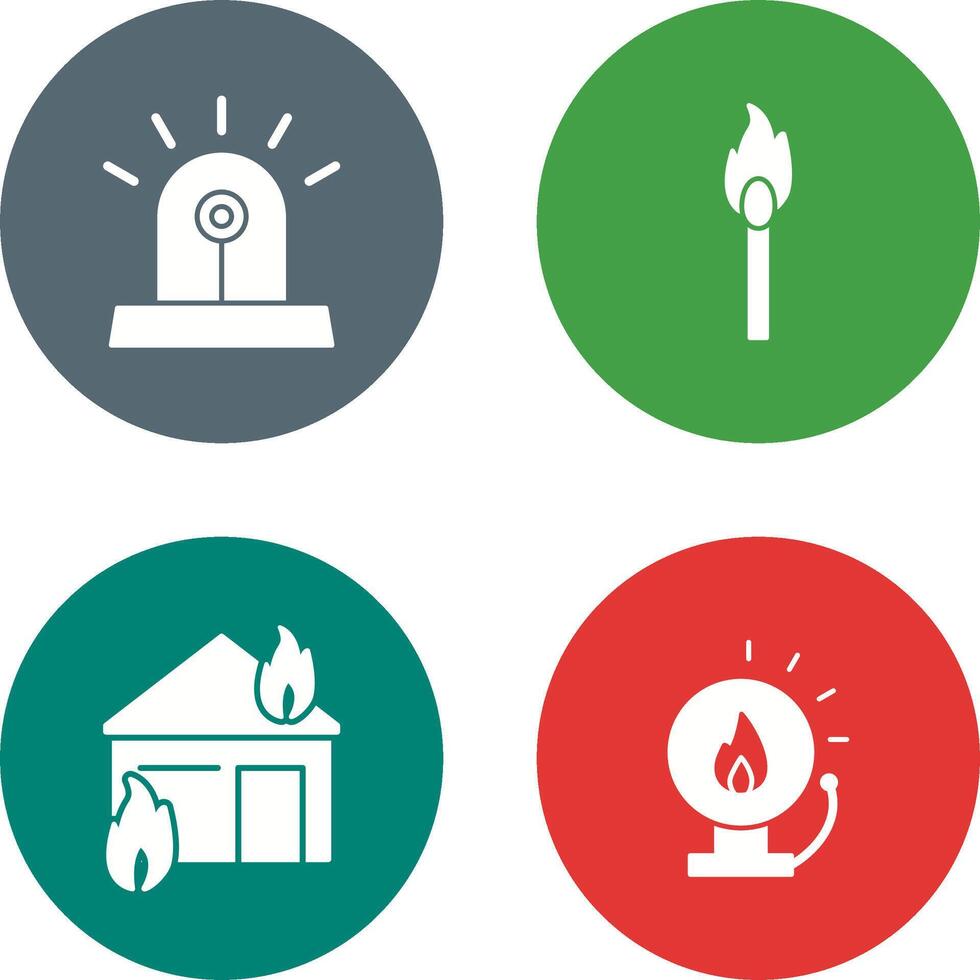siren and lit matchstick Icon vector
