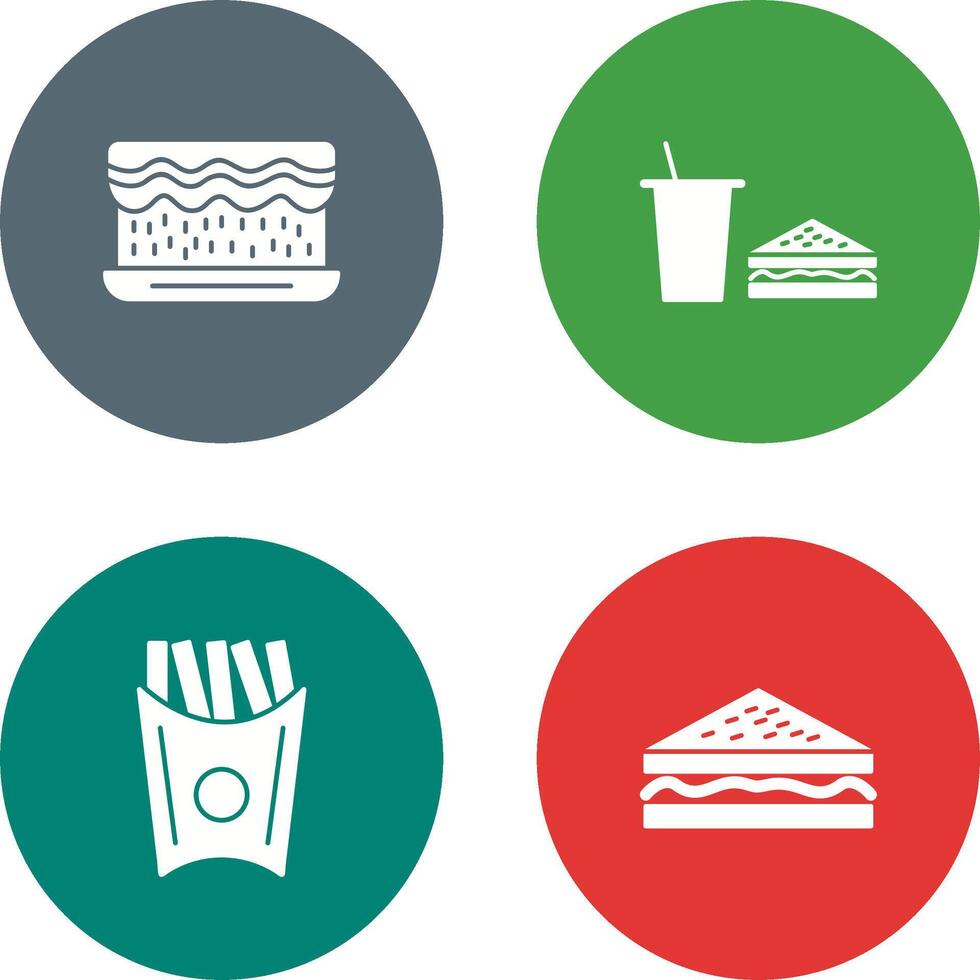 cream cake and lunch bistro Icon vector