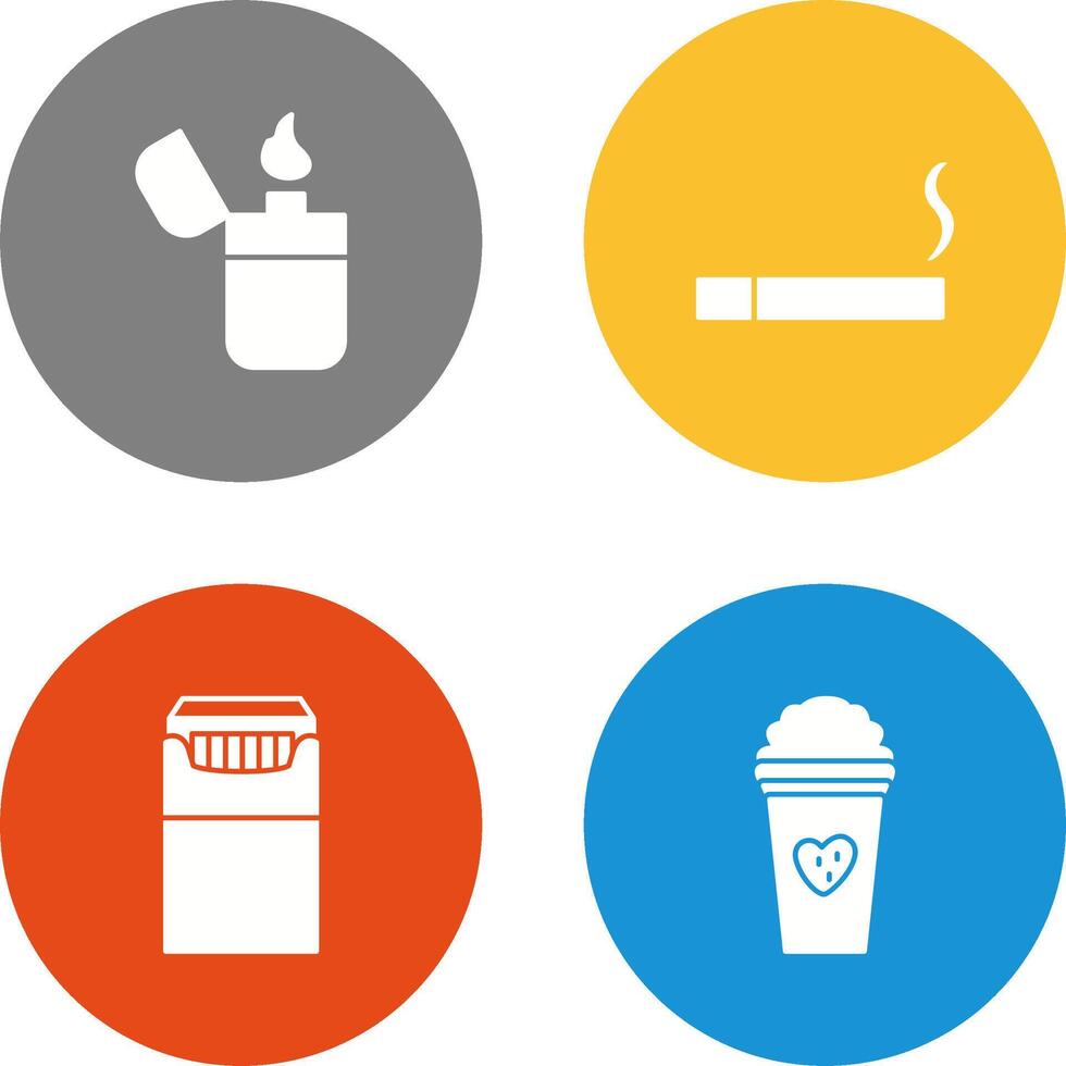 lighter and lit cigarette Icon vector
