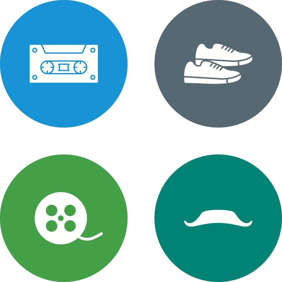 Casette and Sneakers Icon vector
