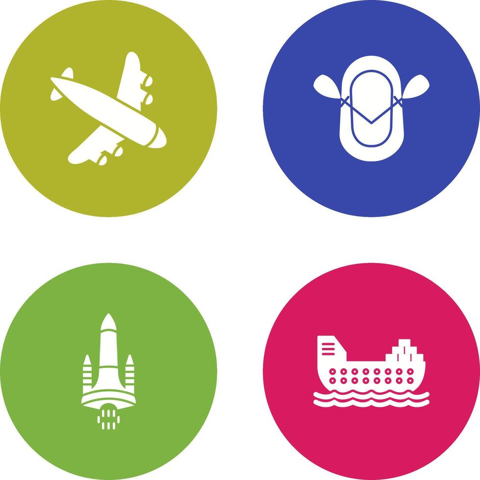 Landing Airplane and Dinghy Icon vector