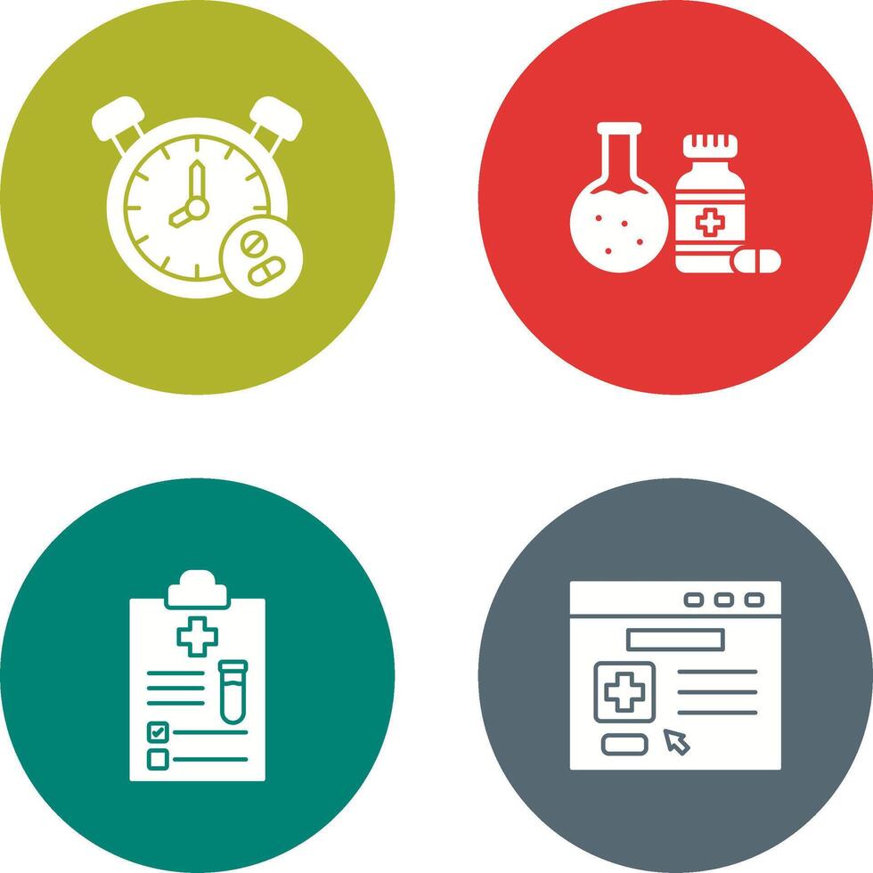 Clock and test tube Icon vector