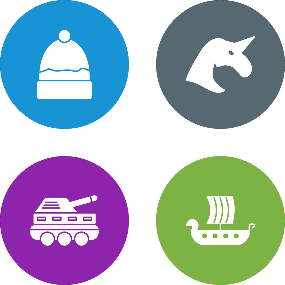 Warm Cap and Unicorn Icon vector
