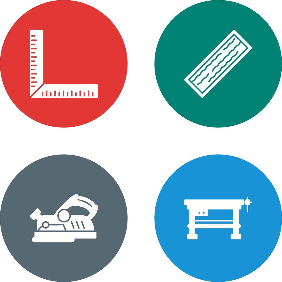 Square Ruller and Plank Icon vector