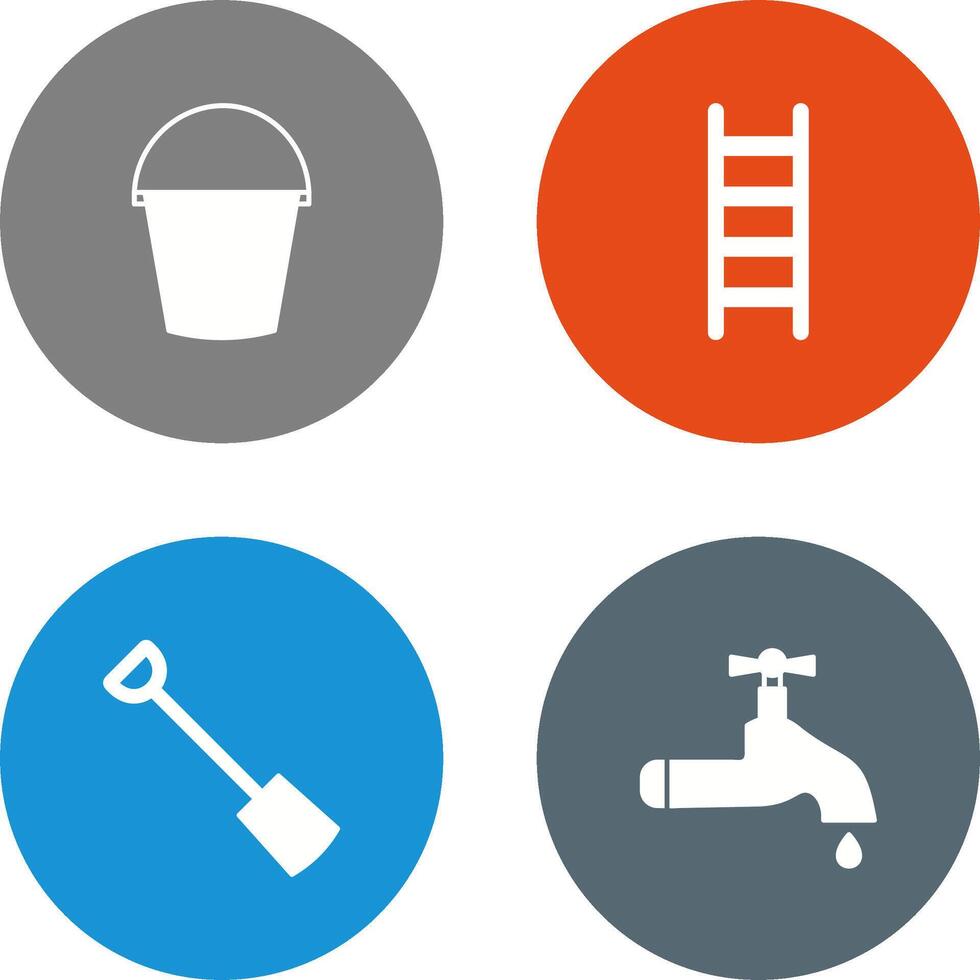 Water Bucket and Ladder Icon vector