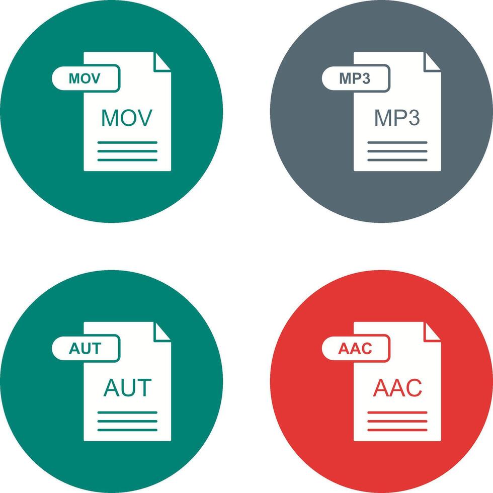 MOV and MP3 Icon vector