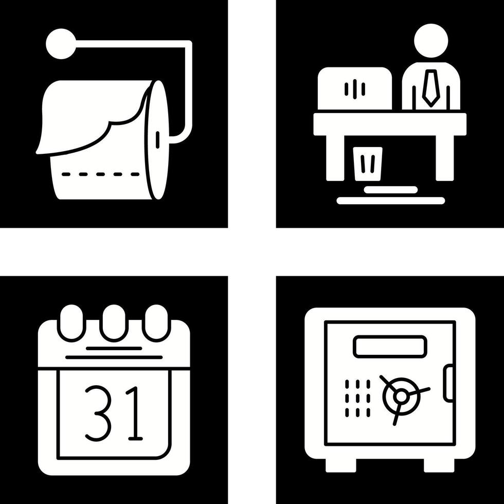 Tissue Roll and Worker Icon vector