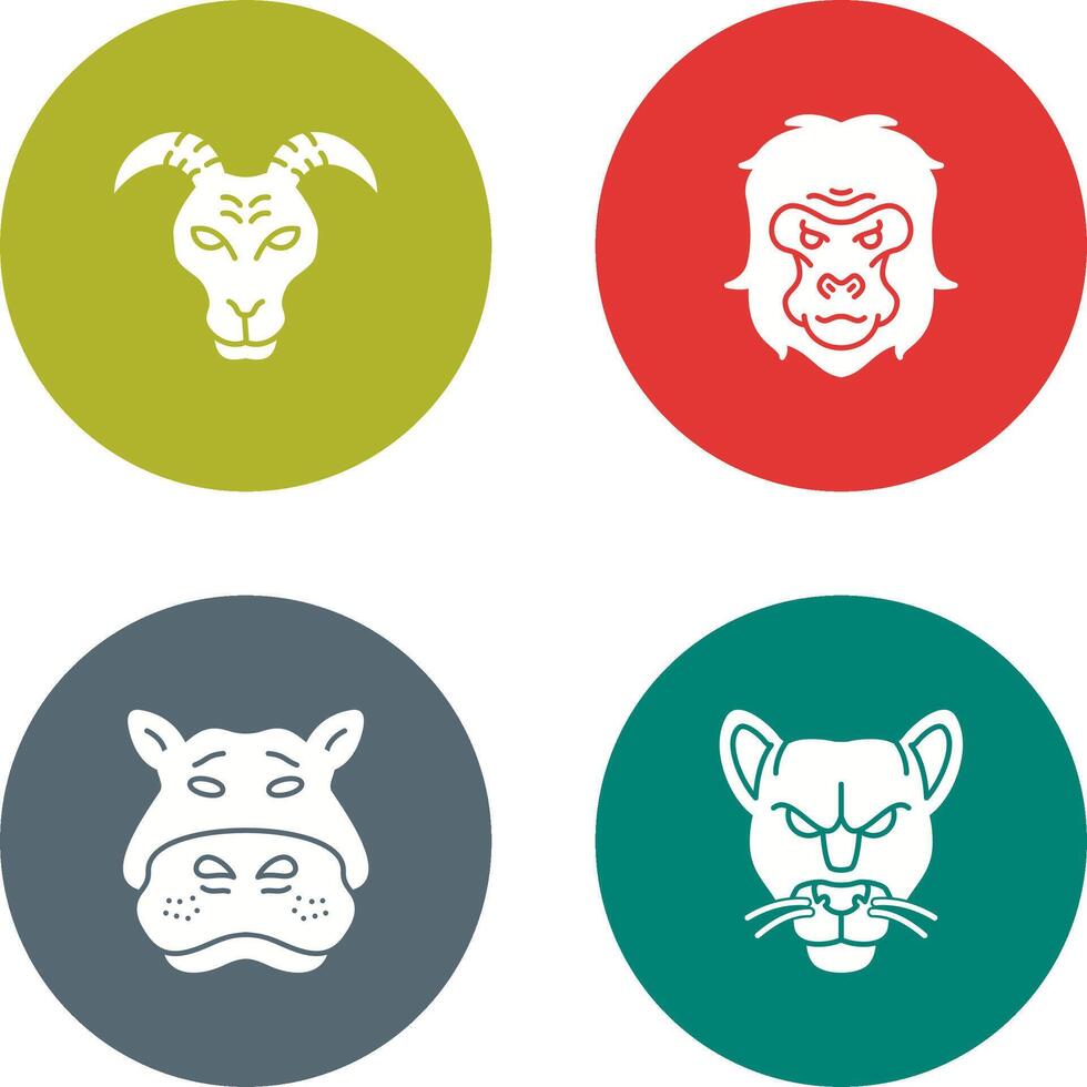 Goat and Gorilla Icon vector