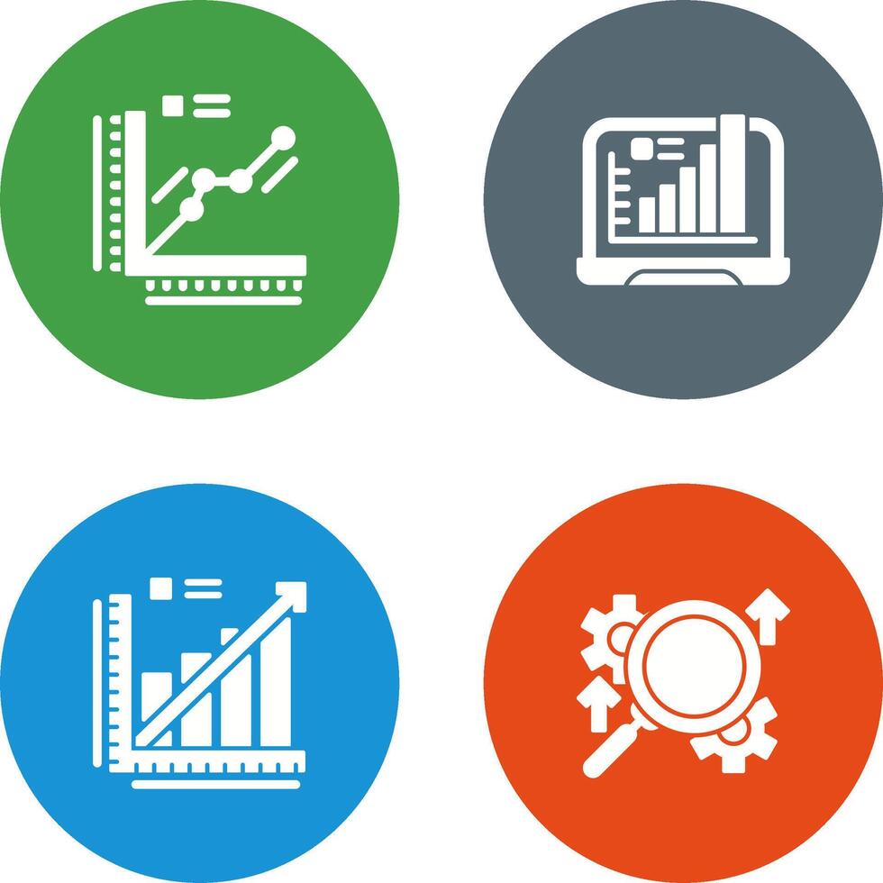 Graph and Laptop Icon vector