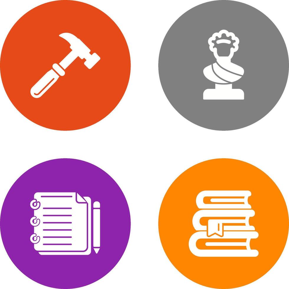 Hammer and Statue Icon vector